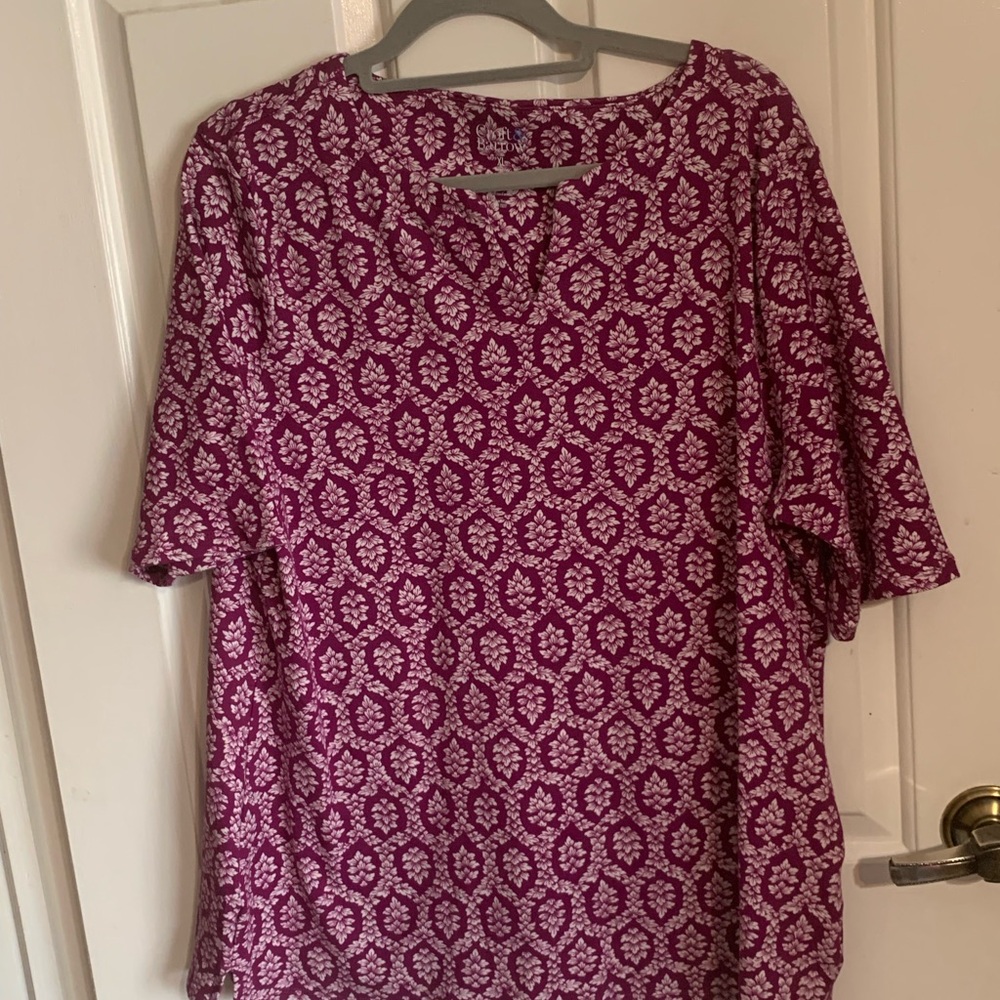 croft & barrow cranberry colored Printed Short-Sleeve Tunic